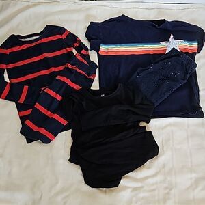 Gap Girl's Bundle Of 6 Pieces T-shirt & Pants Navy Blue/ Red 7- 8 Years Old